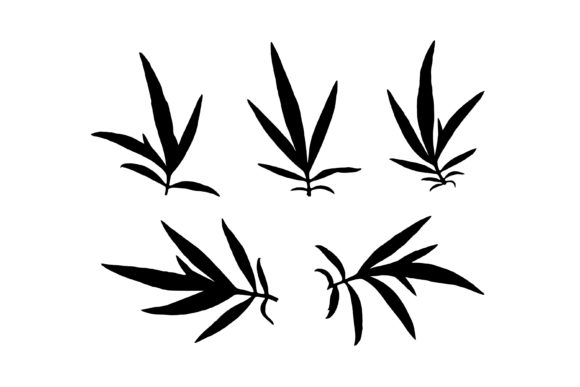 Black Thin Grass Leaves Silhouettes: A Versatile Design Element