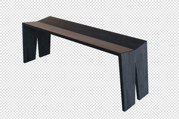 Black Wood Bench 3d Rendering for Your Projects