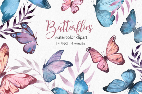 Blue and Pink Watercolor Butterfly: A Versatile Digital Asset for Creative Projects
