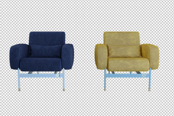 Blue and Yellow 3D Render for Creative Projects