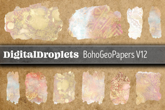 Boho Geo Papers Vol. 12 Brush Strokes: Bringing Hand-Crafted Texture to Digital Projects