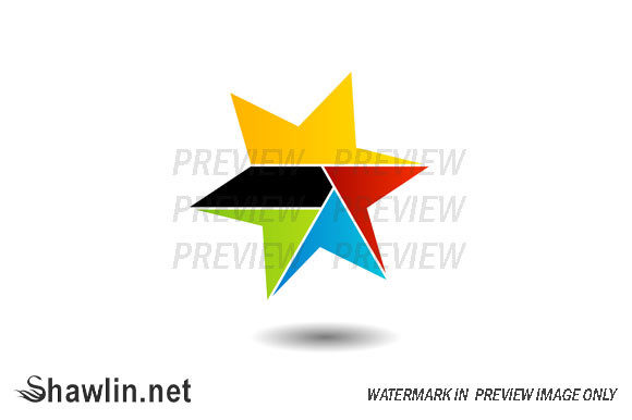 Colorful Star Logo with Six Sides for Your Brand