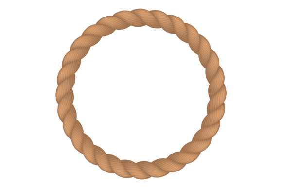 Decorative Rope Frame. Cord Circle. Jute
