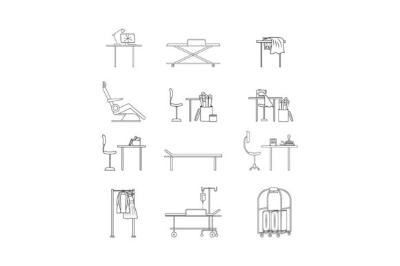 Doctor Workplace Flat Vector Object Set: The Ultimate Resource for Medical Illustration