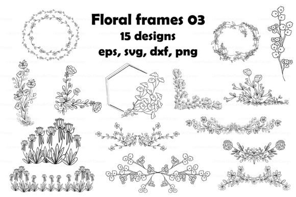Floral Decorative Frame, Flower Wreath for Creative Projects