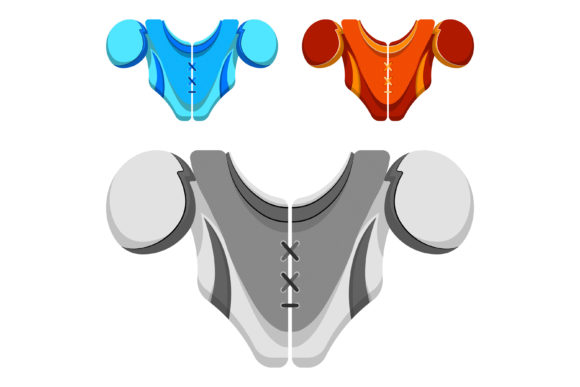 Football Player Chest Protector in Flat Style