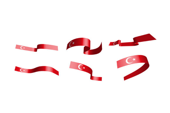 Holiday Ribbons Flag of Turkey Design Assets