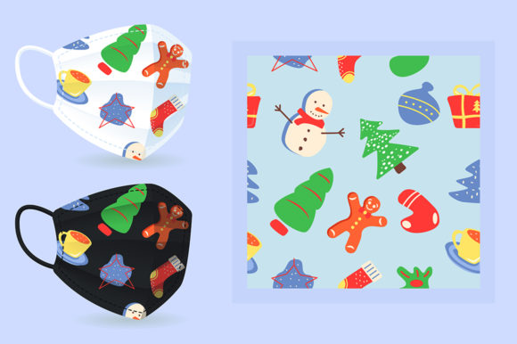 Holiday Season Face Mask Mockup for Festive Branding