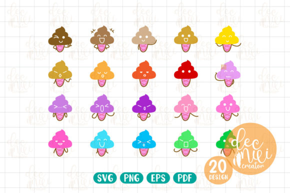Ice Cream Cone Character Svg Clipart: The Sweetest Solution for Your Next Creative Project