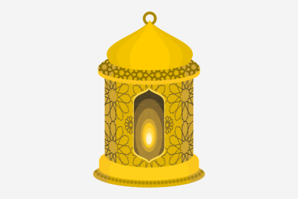 Isolated Standing Patterned Arab Lantern: A Digital Asset for Authentic Islamic Design