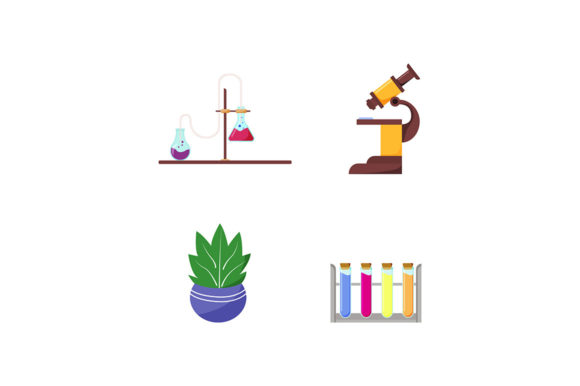 Laboratory Equipment Flat Color Set for Designers
