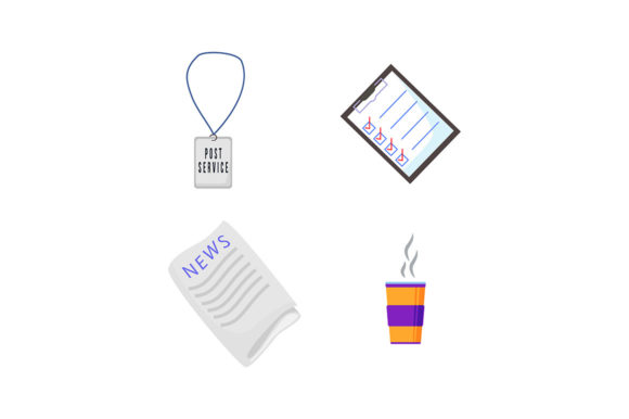 Mail Courier Equipment Flat Color Set: A Strategic Asset for Visual Communication