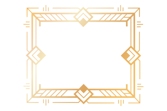 Retro Golden Art Deco Frame Decorative Design