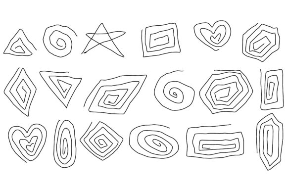 Set of Hand Drawn Ink Pencil Scribbles
