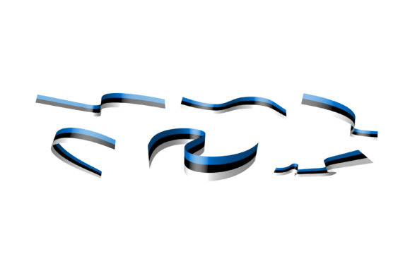 Set of Holiday Ribbons. Estonian Flag