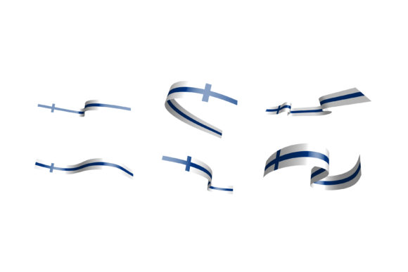 Set of Holiday Ribbons: Flag of Finland