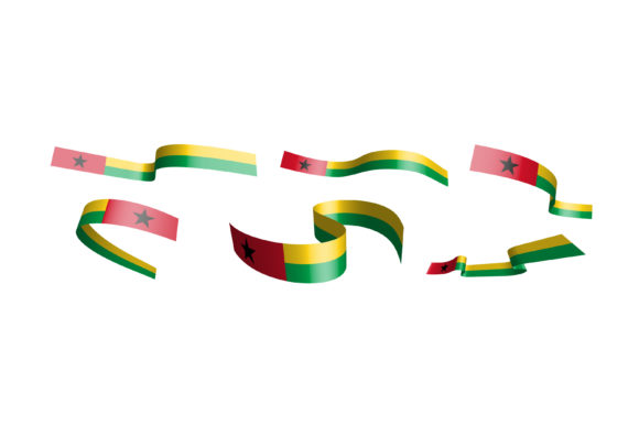Set of Holiday Ribbons Guinea Bissau Flag: A Vibrant Design Asset