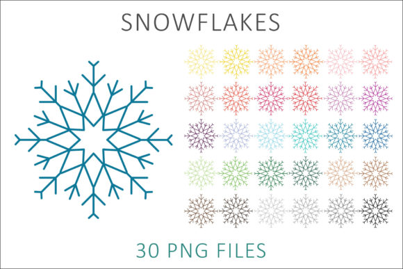 Snowflakes Clip Art PNG - 04: Elevate Your Winter Projects with Premium Graphics