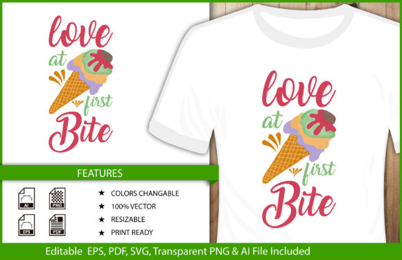 T-shirt Design Love at First Bite ICE