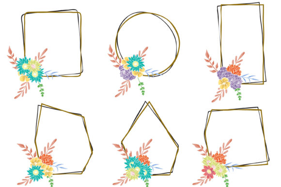 Wedding Ornament Floral Watercolor for Invitations